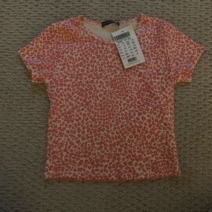NWT pink cheetah brandy Melville top